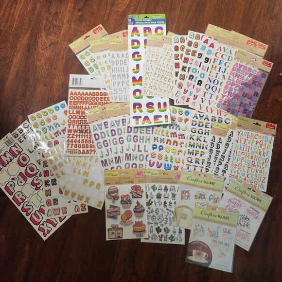 Sticker Bundle Alphabet Stickers Quotes Cactus Most brand new 6 partial sheets - Picture 2 of 10
